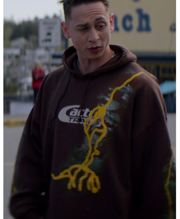 TV Series Murder In A Small Town 2025 Pullover Brown Printed Hoodie