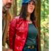 TV Series Murder In A Small Town S02 Crinkle Red Leather Jacket