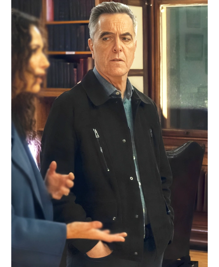 TV Series Run Away 2026 Simon Greene Black Suede Jacket