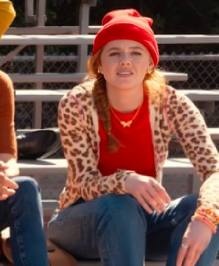 TV Series Shrinking S03 Zip Up Leopard Printed Cropped Hoodie
