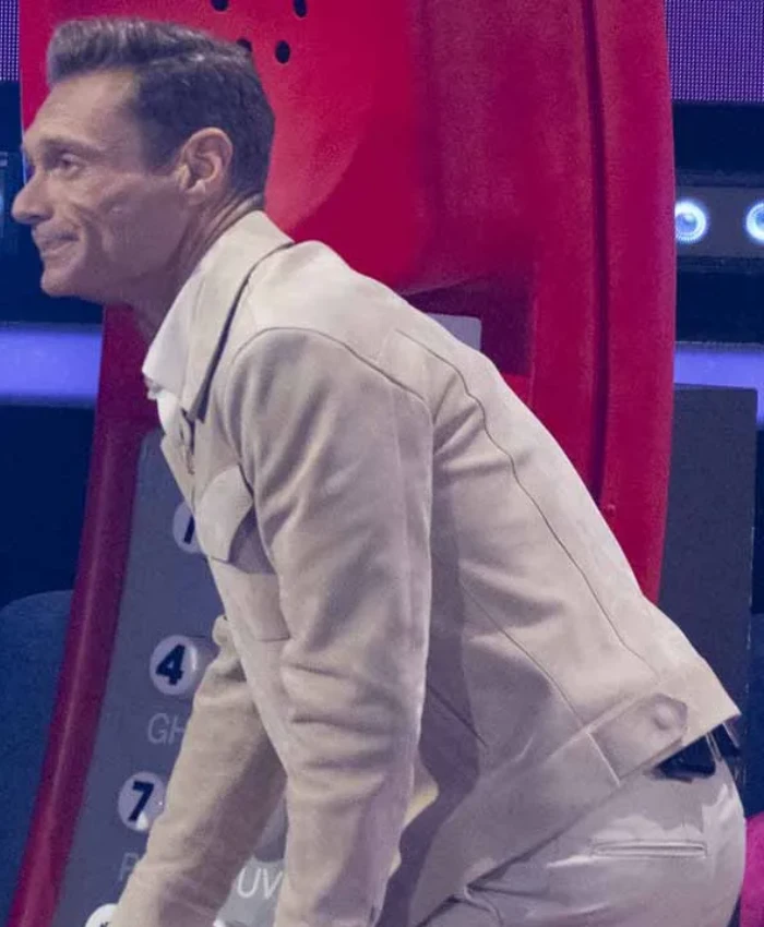 TV Show American Idol 2026 Ryan Seacrest Beige Suede Jacket