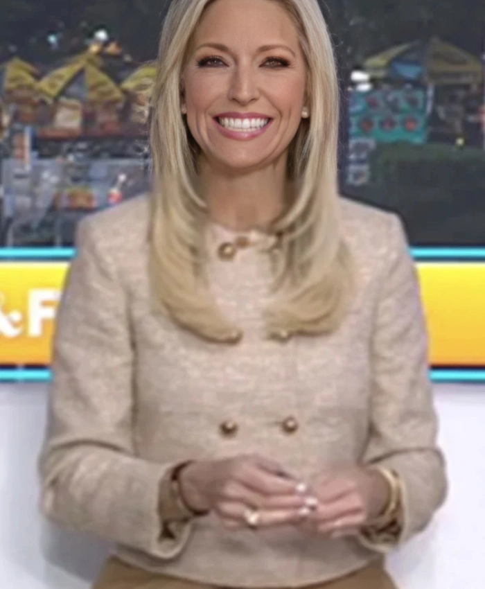 TV Show Fox And Friends 2025 Ainsley Earhardt Beige Tweed Jacket