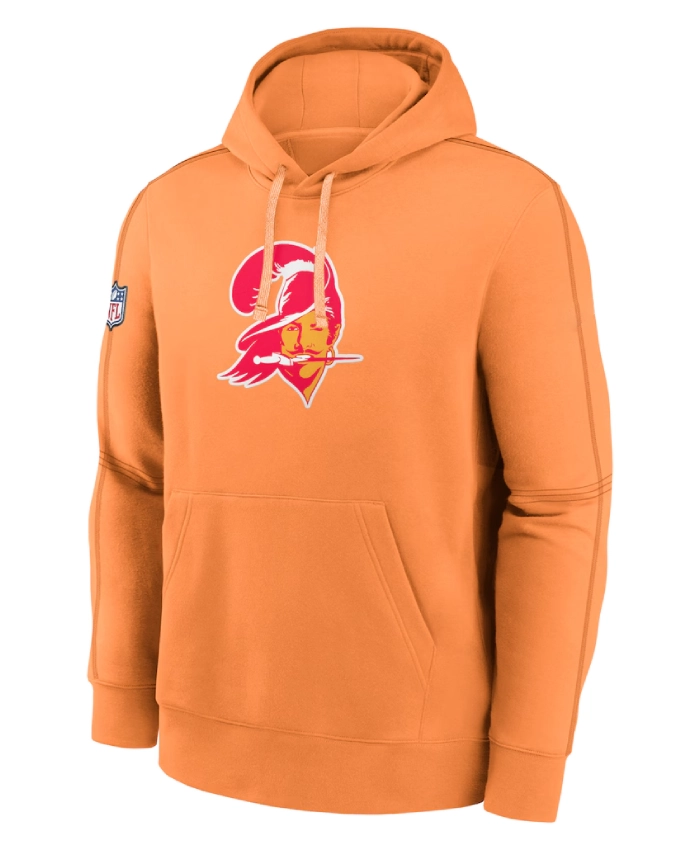 Tampa Bay Buccaneers Orange Throwback Buccaneer Bruce Logo Pullover Hoodie