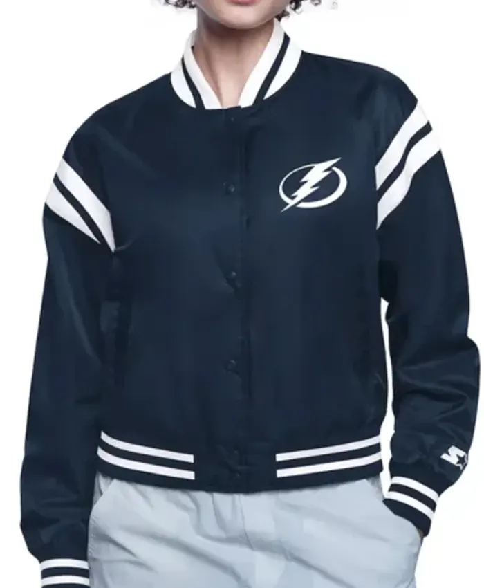 Tampa Bay Lightning Printed Logo Varsity Jacket