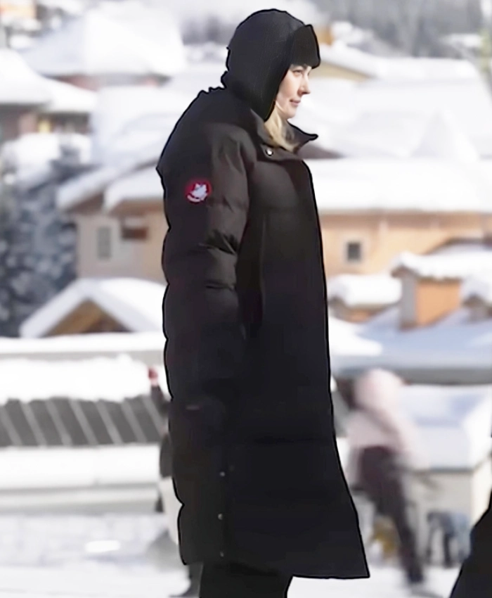 Taylor Jacobson My Secret Santa Black Puffer Coat