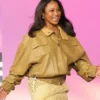 Taylour Paige The Jennifer Hudson Show S04 Brown Leather Jacket