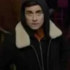Ted Lasso S03 Stephen Manas Black Bomber Fur Jacket