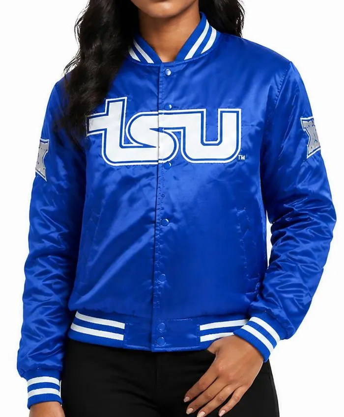 Tennessee State Blue College Varsity Jacket Womens