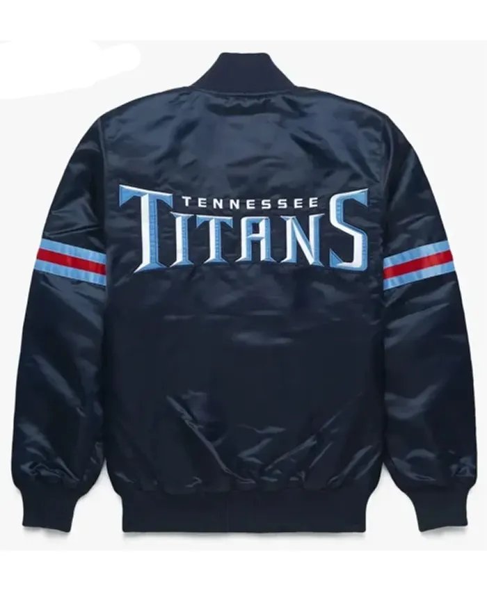 Tennessee Titans Striped Satin Navy Blue Jacket