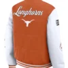 Texas Longhorns Burnt Orange And White Full Snap Puffer Jacket