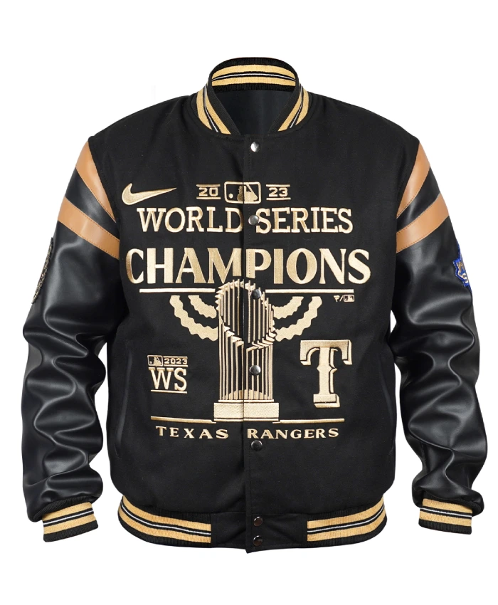 Texas Rangers Champions Varsity Black Jacket