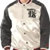 Texas Rangers Renegade White And Black Varsity Jacket