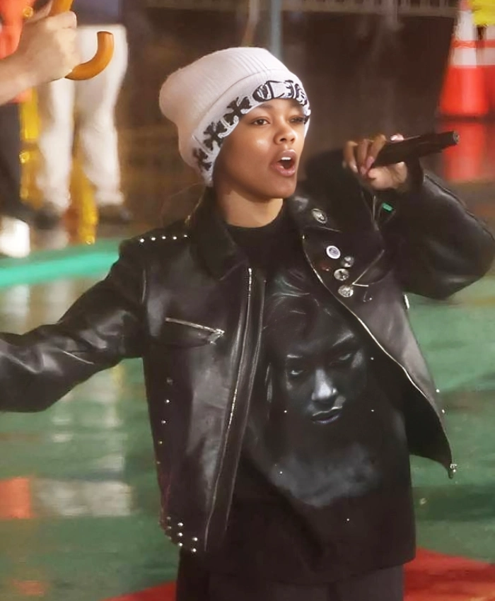 Teyana Taylor 2025 Thanksgiving Day Parade Leather Jacket