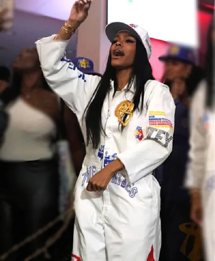 Teyana Taylor ESSENCE Festival White Jumpsuit