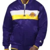 The Ambassador Los Angeles Lakers Purple Full Zip Varsity Satin Jacket