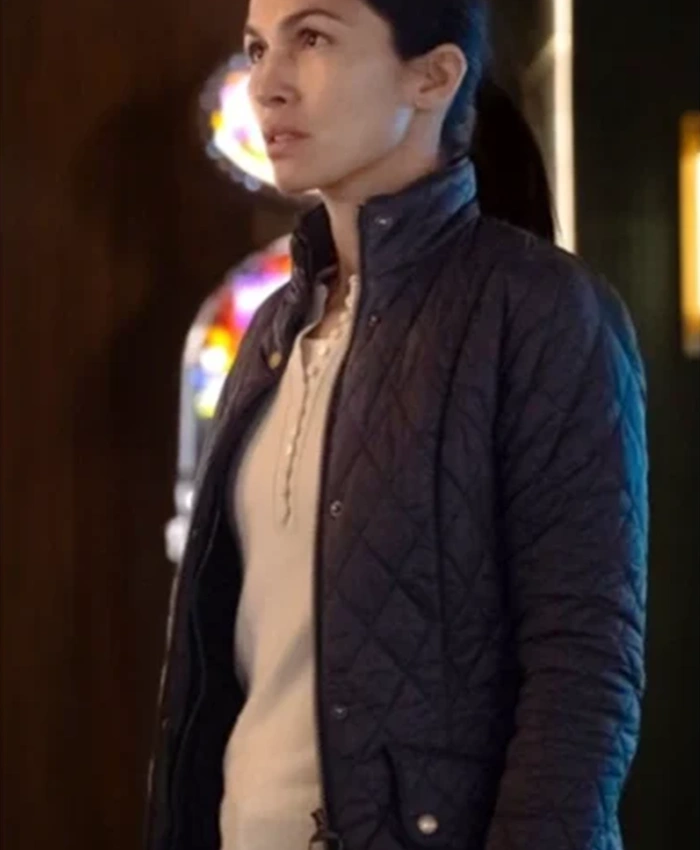 The Cleaning Lady S04 Elodie Yung Black Quilted Jacket