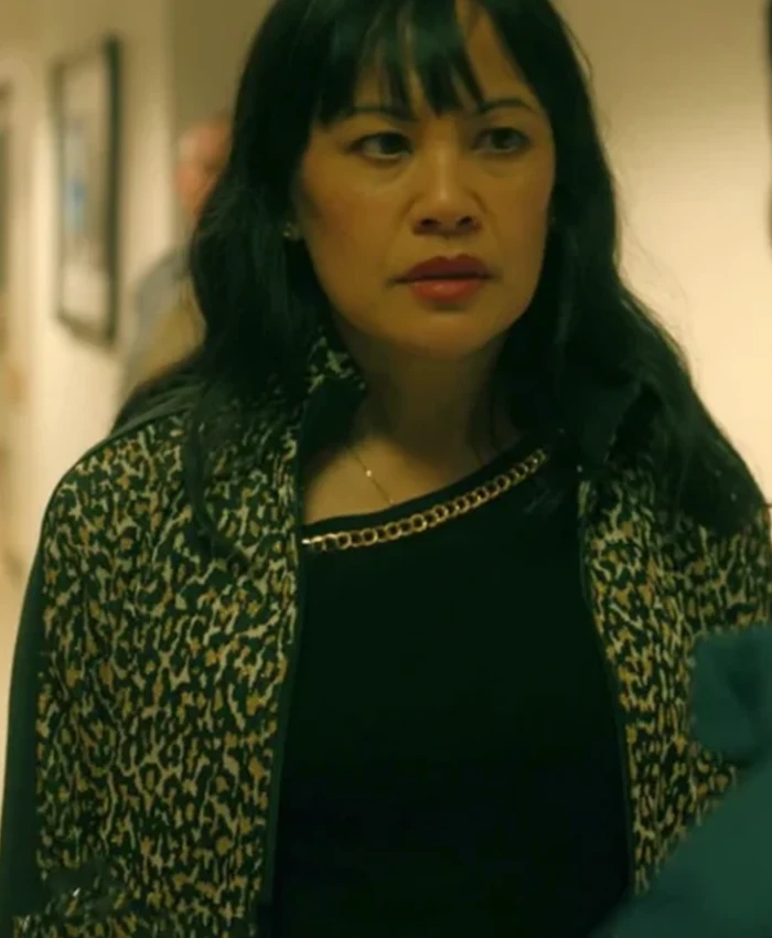 The Cleaning Lady S04 Martha Millan Leopard Print Bomber Jacket