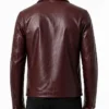 The Debt 2026 Nadech Burgundy Leather Jacket Men