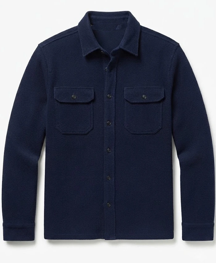 The Division Shirt Navy Wool Jacket