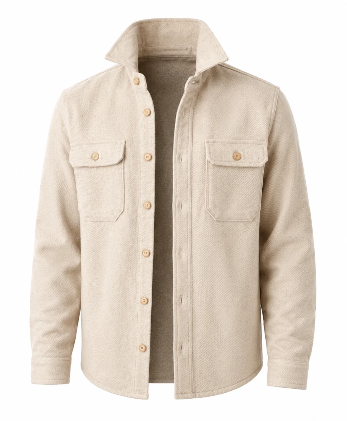 The Division Shirt Off White Wool Jacket