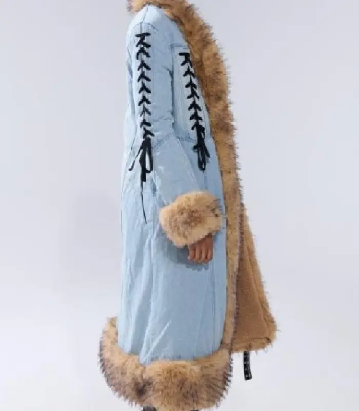 The Fall & Rise of Reggie Dinkins S01 Chloe Troast Denim Coat - Image 3