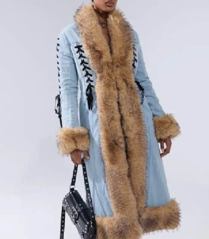 The Fall & Rise of Reggie Dinkins S01 Chloe Troast Denim Coat - Image 2