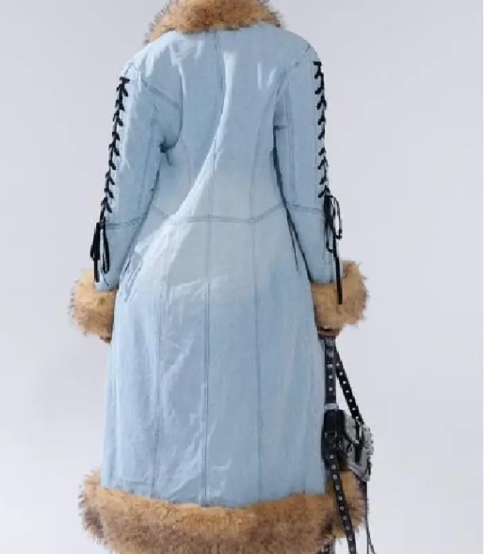 The Fall & Rise of Reggie Dinkins S01 Chloe Troast Denim Coat - Image 4