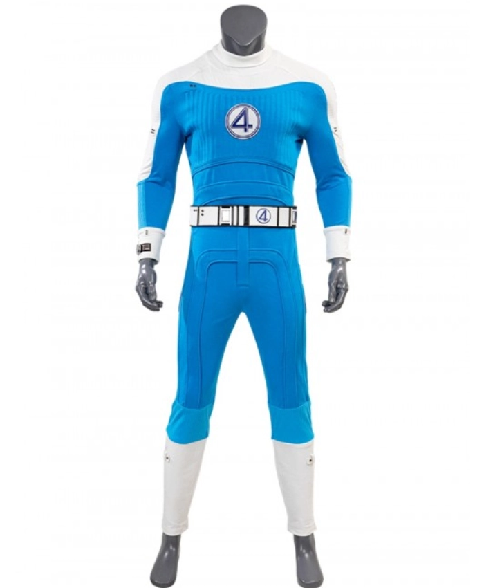 The Fantastic Four First Steps Ben Grimm Blue and White Costume Jumpsuit Sale