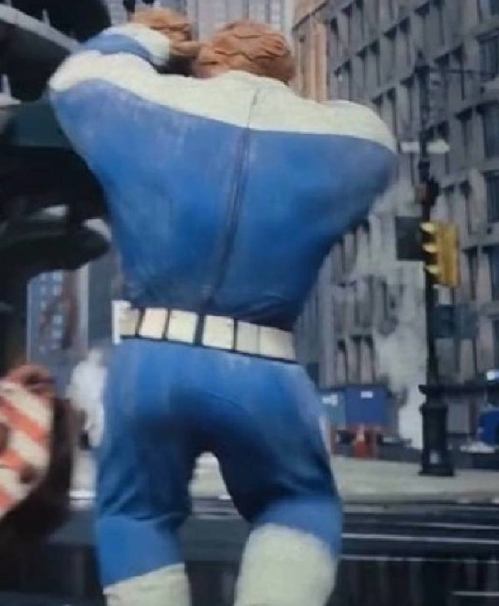 The Fantastic Four First Steps Ben Grimm Blue and White Costume Jumpsuit