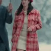 The Gentlemen Kaya Scodelario Red And White Wool Coat