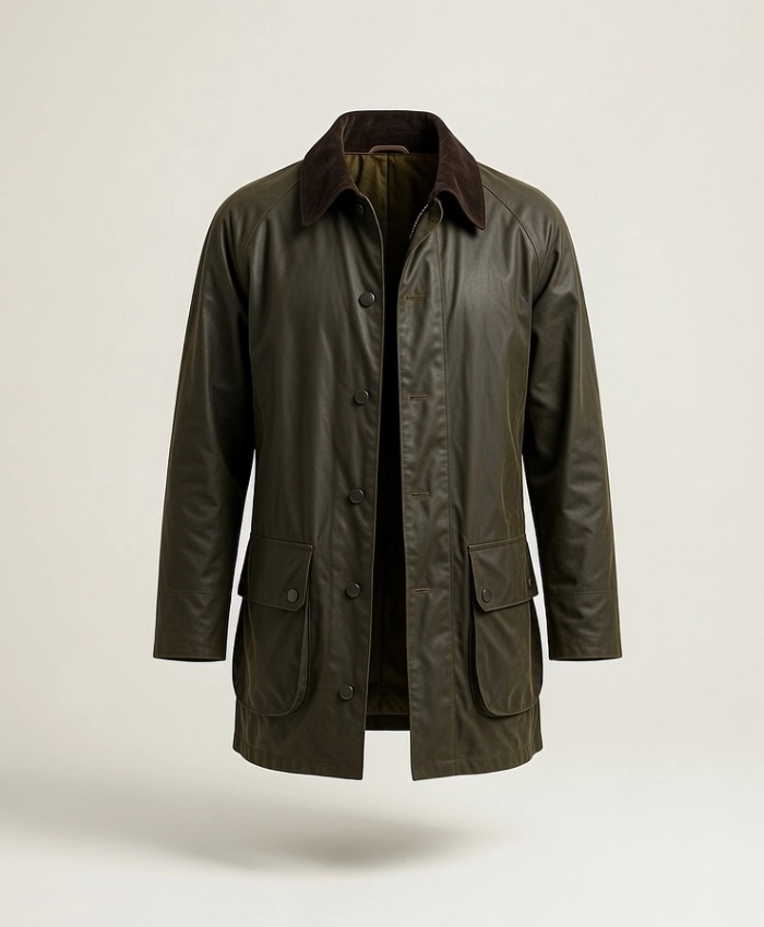 The Great Pottery Throwdown S09 Olive Leather Jacket - Image 3