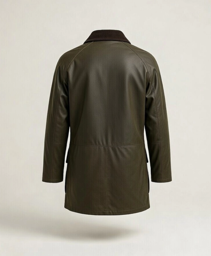 The Great Pottery Throwdown S09 Olive Leather Jacket - Image 4