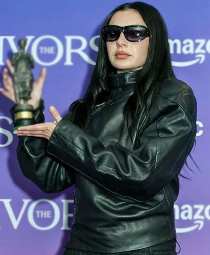 Charli XCX Ivor Novello Awards Black Leather Jacket - Image 3