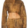 The Jennifer Hudson Show 2024 Jennifer Hudson Brown Cropped Jacket For Unisex