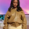 The Jennifer Hudson Show S04 Taylour Paige Leather Cropped Jacket