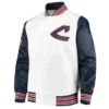 The Legend Cleveland Guardians White And Navy Satin Jacket