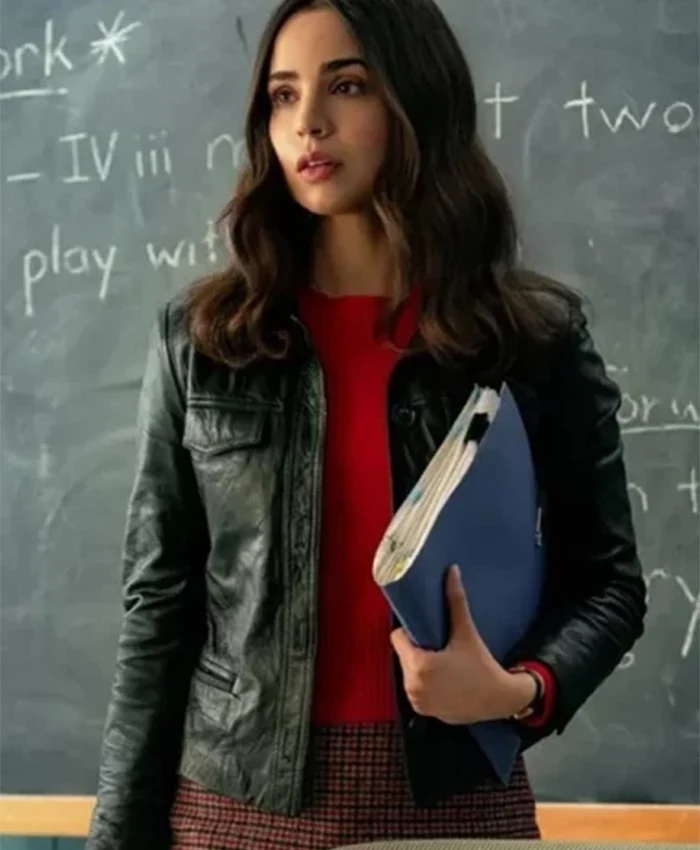 The Life List Sofia Carson Leather Black Jacket
