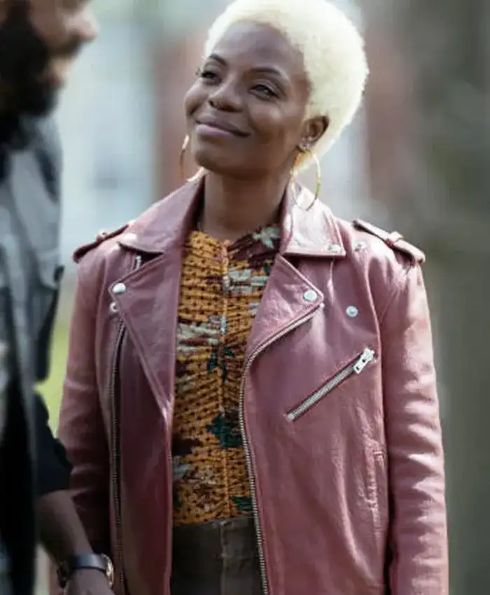 The Madness Elena Powell Biker Pink Leather Jacket
