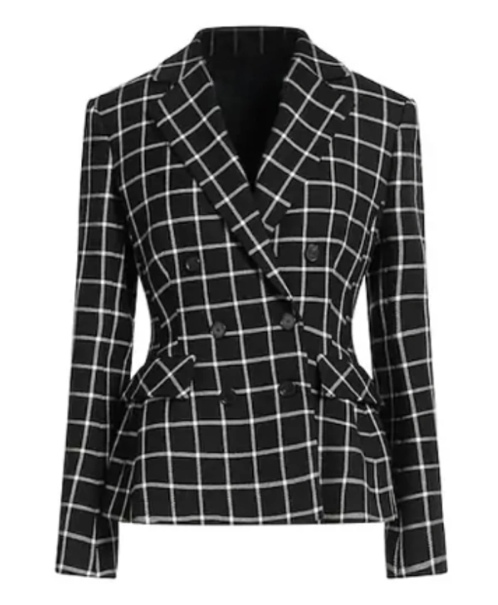 The Morning Show Jennifer Aniston Checked Black Blazer