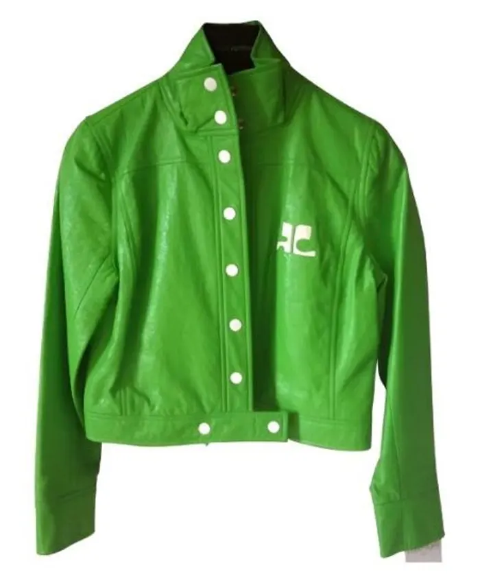 The Nanny S05 Fran Drescher Green Leather Jacket - Image 2