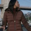 The Night Agent S02 Amanda Warren Brown Puffer Jacket