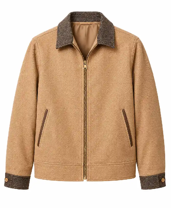 The Odyssey Photocall 2026 Robert Pattinson Tan Wool Jacket