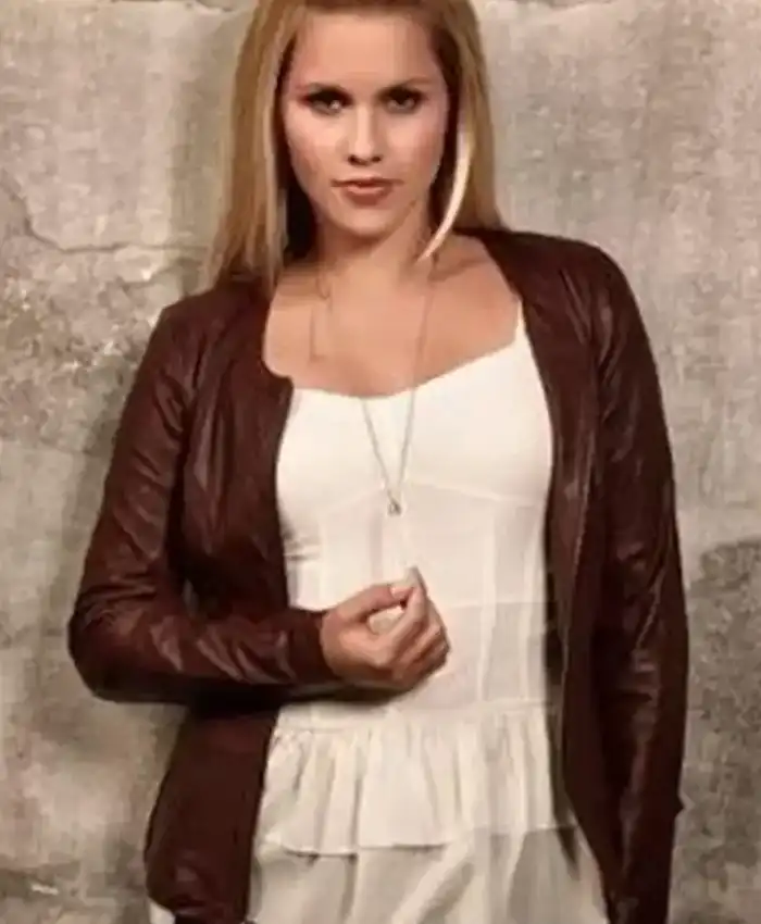 The Originals Claire Holt Maroon Leather Jacket