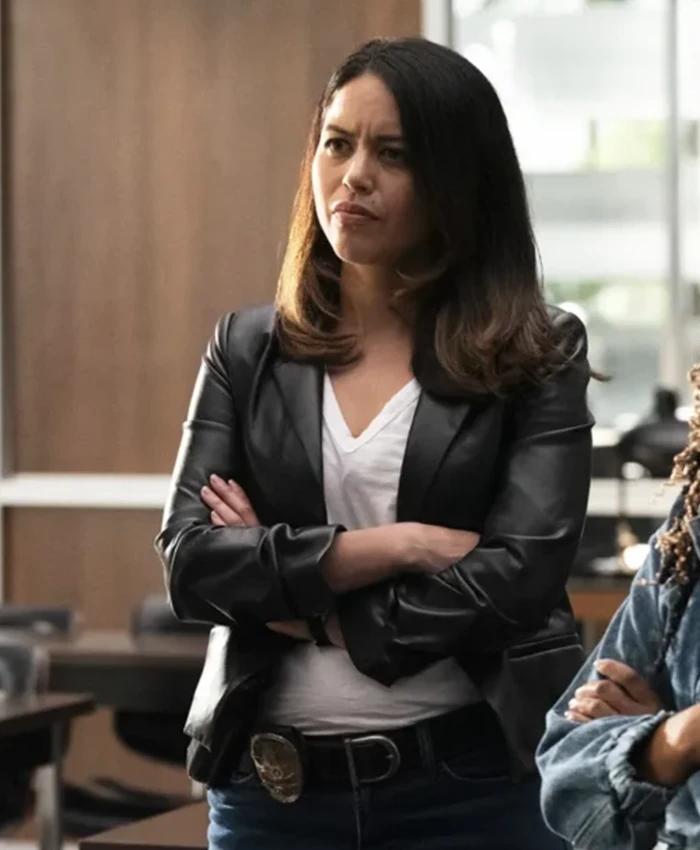 The Rookie S07 Alyssa Diaz Black Leather Blazer