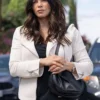 The Rookie S07 Jenna Dewan White Leather Jacket