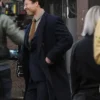 The Running Man Glen Powell Trench Blue Coat