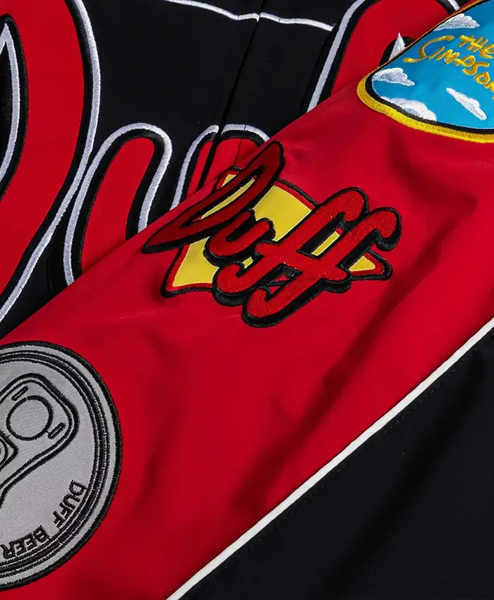 The Simpsons x Shoe Palace Duff Man Black And Cotton Racing Bomber Jacket