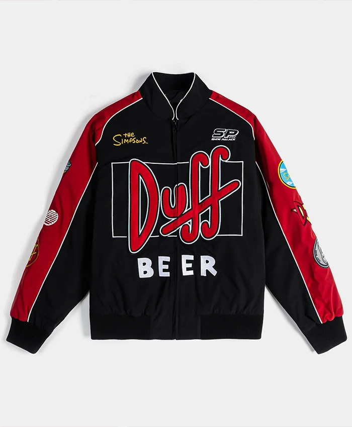 The Simpsons x Shoe Palace Duff Man Black And Racing Bomber Jacket