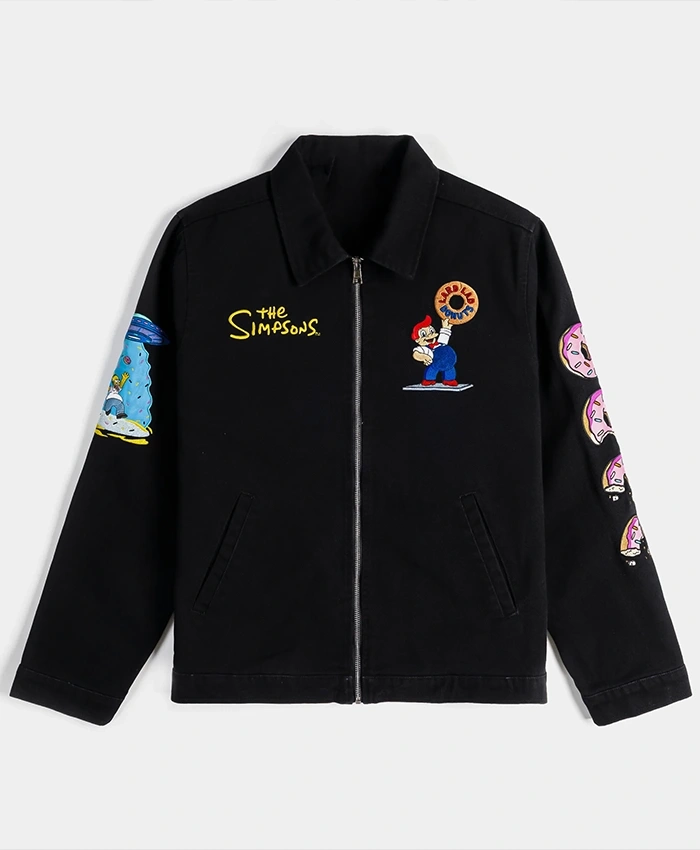The Simpsons x Shoe Palace Lard Lad Donuts Black Jacket
