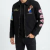 The Simpsons x Shoe Palace Lard Lad Donuts Black Work Bomber Jacket